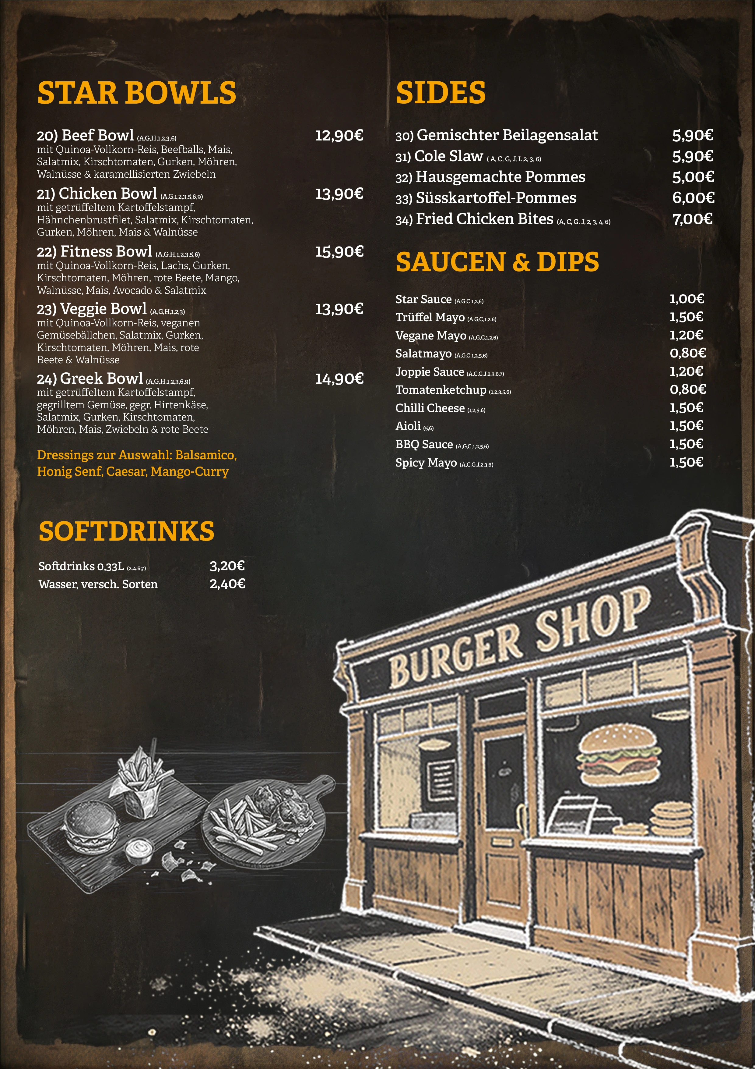 Burgerstar Paderborn Speisekarte Seite 2